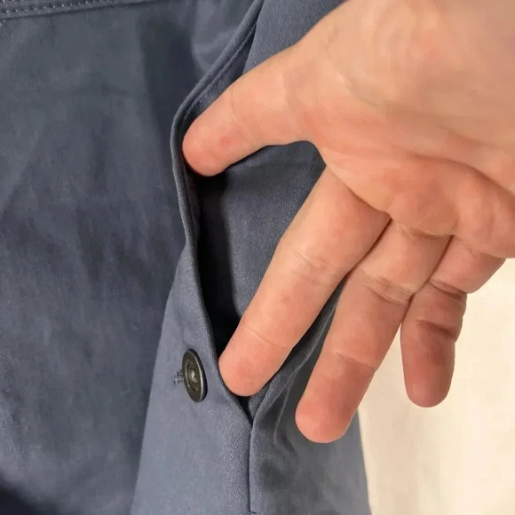 New Issac Mizrahi Shorts Women's 14 Blue Chino Button Pockets Tailored Cotton Bl - Picture 6 of 10